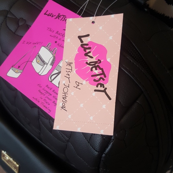 Betsey Johnson Backpack Kitty Black Pink NWOT - Picture 7 of 8